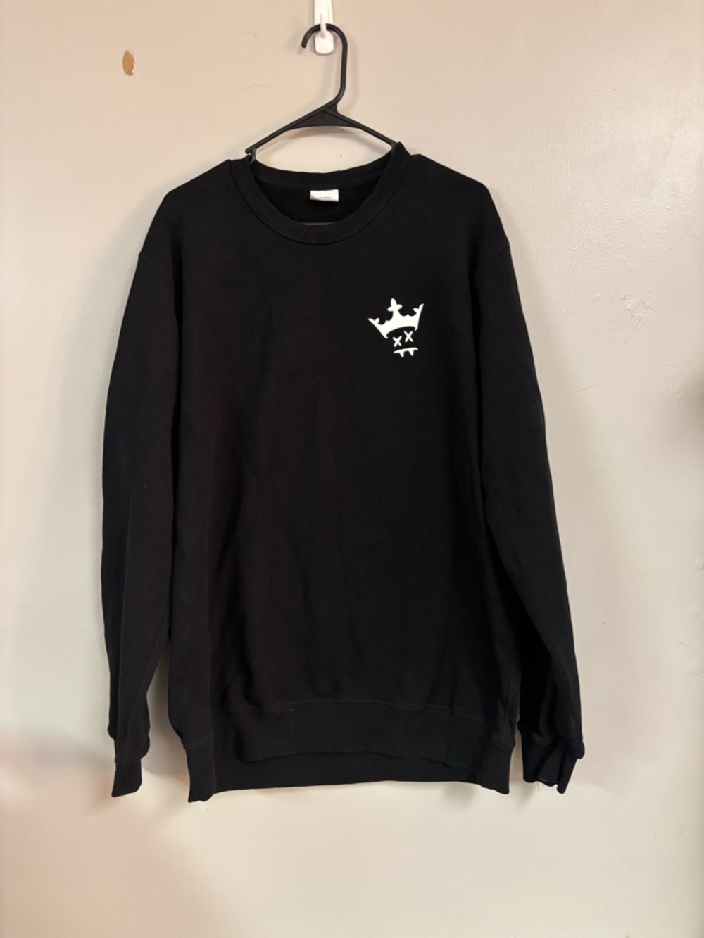 AS Colour Black Graphic Crewneck Sweatshirt Mens 2XL Crown Skull Playing Card